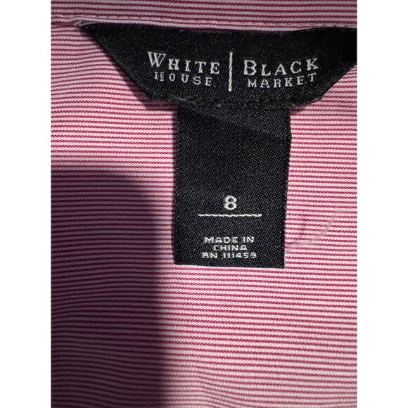 White House Black Market Striped Button Front Blouse - Picture 7 of 9
